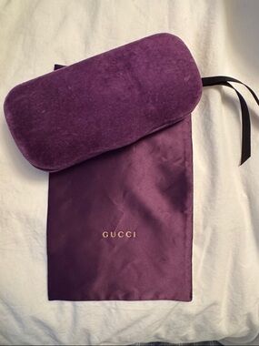 Gucci Purple Velvet Sunglasses Case with Branded Pouch